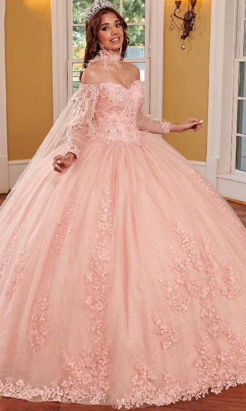 Seasonal Fashion Rachel Allan RQ2167 - Illusion Sleeve Embroidered Ballgown