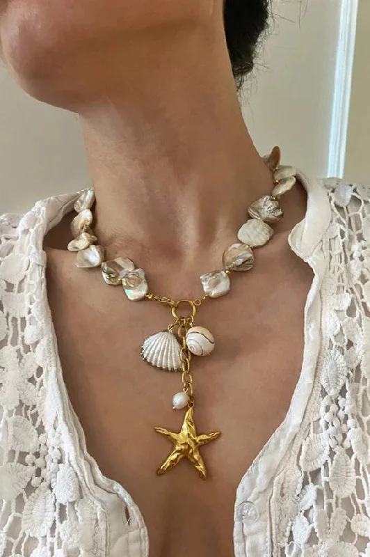 Evening Looks Exaggerated Irregular Shell Collarbone Necklace