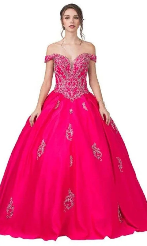 Women's Fashion Clothing Aspeed Design - L2363 Off Shoulder Appliqued Ball Gown