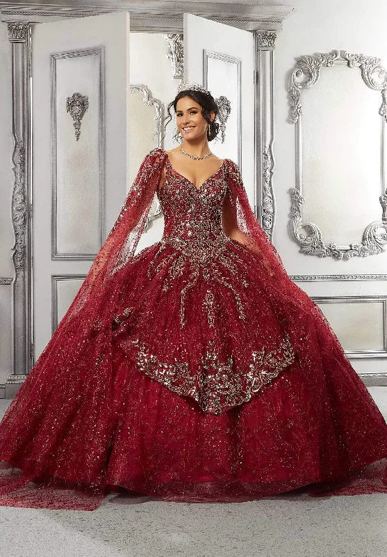 Exclusive Online Sale Vizcaya by Mori Lee - 89321 V Neck Striking Detailed Ballgown