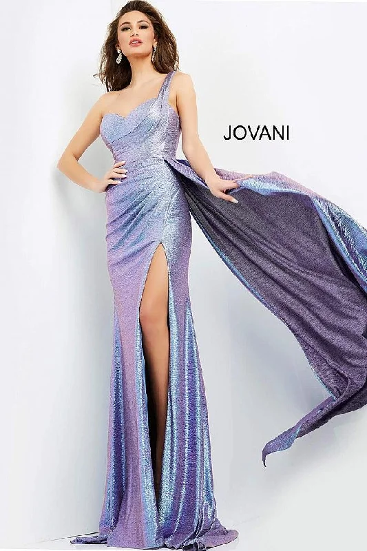 Fashion For Every Occasion Jovani 04013 Metallic Sweetheart Neck Long Prom Dress