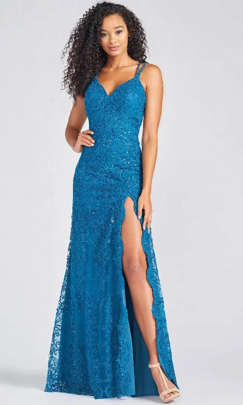 Best Online Women's Boutiques Colette for Mon Cheri CL12280 - Sleeveless Deep V-Neck Prom Gown