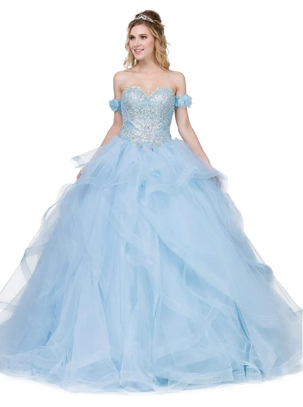 Luxury Fashion Dancing Queen - 1301 Embellished Sweetheart Ruffled Ballgown