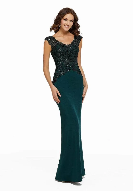 Style Versatile Women's Collection MGNY By Mori Lee 72014SC - Lace Cap Sleeve Gown