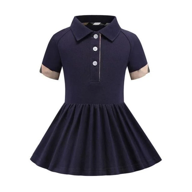 Bundle Offer Striped Collar Dress For Girls