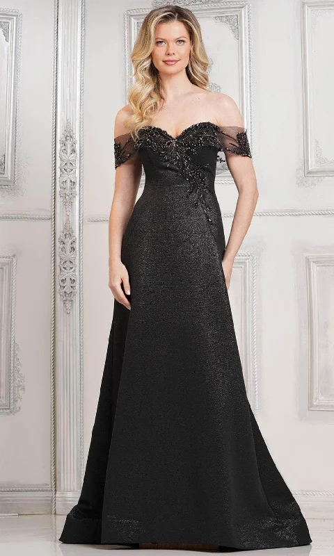 Trendy Street Style Marsoni by Colors MV1305 - Sweetheart Metallic Brocade Formal Gown