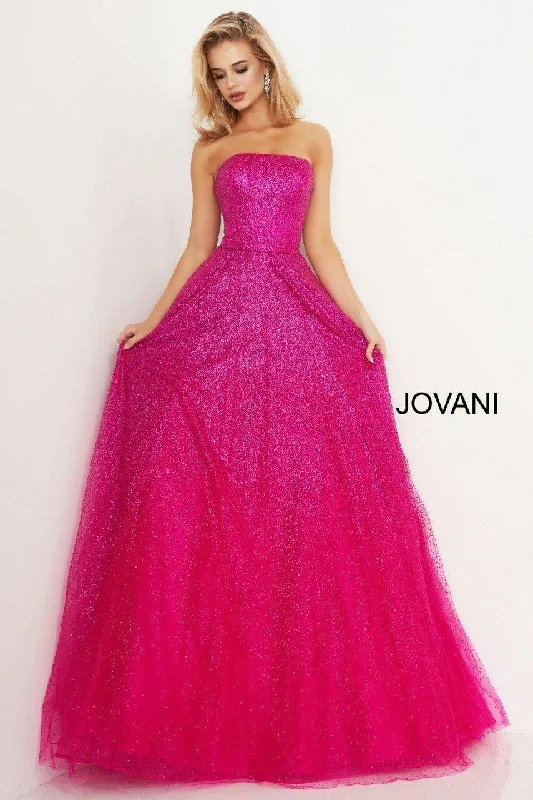 Minimalist Women’s Fashion Clothing Jovani 02875 Long Strapless Glitter Prom Ball Gown