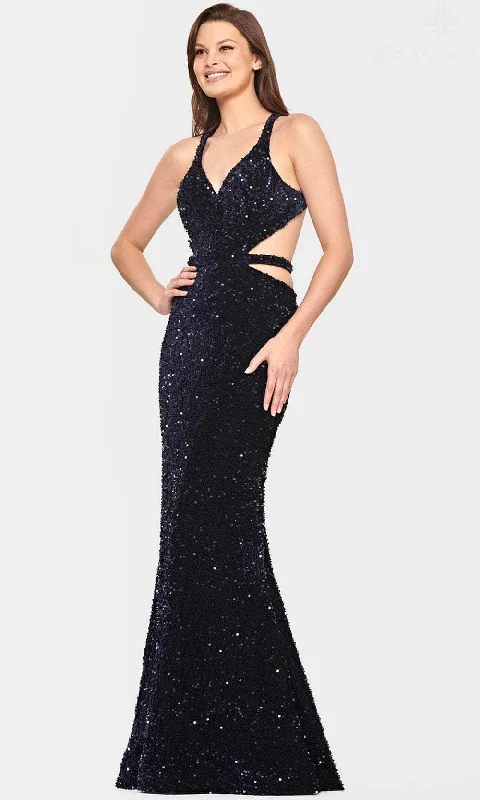 Style Breakthroughs Faviana S10818 - Sequined V-Neck Evening Gown