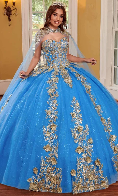 Fashion Essentials Rachel Allan RQ1111 - Sweetheart Quinceanera Ballgown with Cape