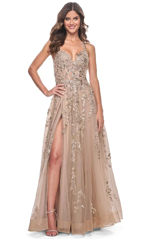 Trendy Street Style Clothing La Femme 32052 - Sleeveless Sequin Lace Prom Gown