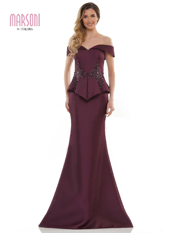 Online Shopping Boutiques Marsoni Formal Off Shoulder Satin Long Dress 1141