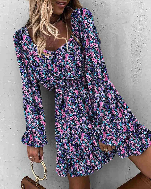 Weekend Exclusive Mallory Floral Crochet Ruffle Dress