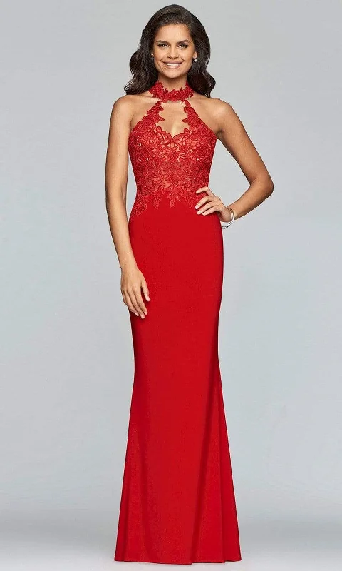 Sale On Clothing Faviana - 7750 High Halter Cutout Sheath Gown