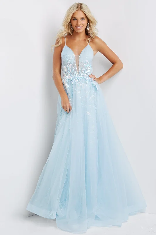 Women's Clothing Online Jovani 07637 Long Spaghetti Strap Prom Dress