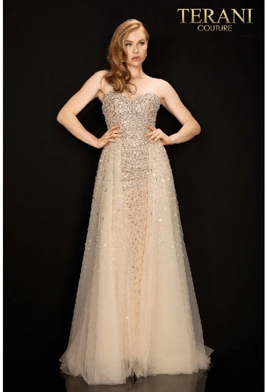 Holiday Glam Terani Couture 2011P1161 Strapless Prom Long Gown