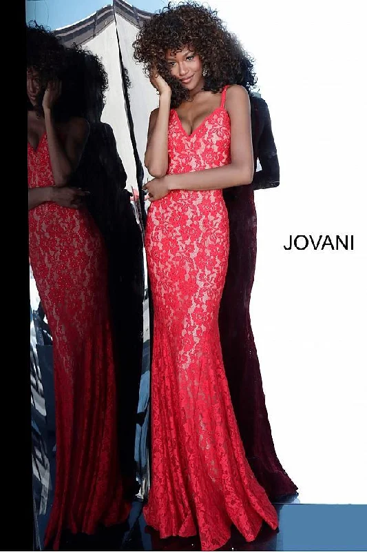 Women’s Stylish Outerwear Jovani 68005 Prom Long Formal Fitted Evening Gown