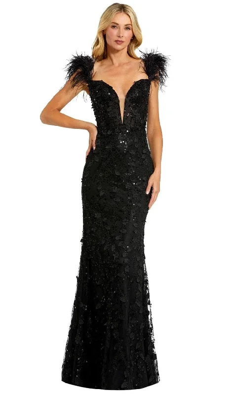 Trend Driven Wardrobe Mac Duggal 20889 - Sheer Applique Evening Gown