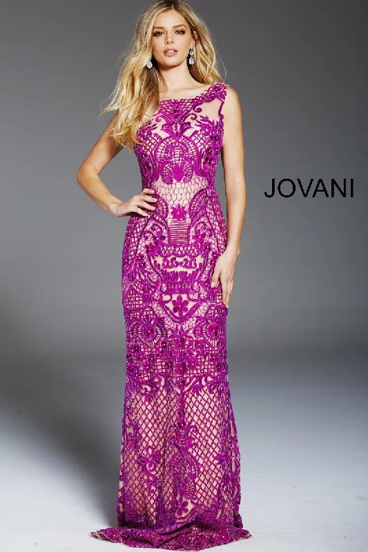 Your Timeless Wardrobe Awaits Jovani 48288 Embroidered Long Sheath Gown