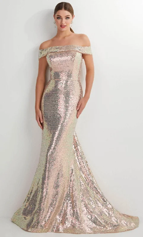 Fashion Deal Studio 17 Prom 12911 - Off-Shoulder Sequin Evening Gown