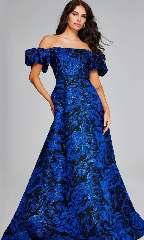 Limited Time Offer Jovani 40315 - Off-Shoulder Puff Sleeve Prom Gown