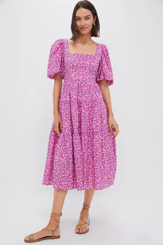 Quality Wear Pink Multi Floral Estella Midi Dress