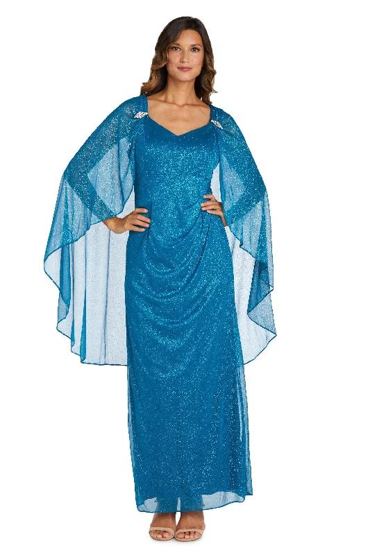 Exclusive Sale R&M Richards 2384P Long Formal Petite Cape Dress