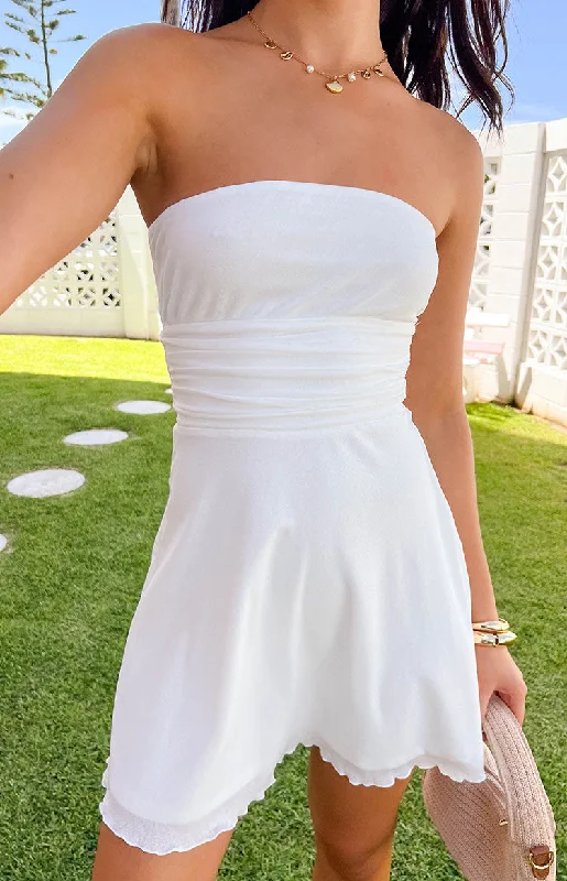 Trend Alert Benji White Strapless Mini Dress