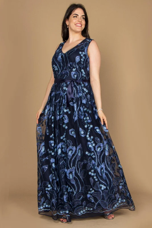 Outlet Clothing R&M Richards 3724 Long Sleeveless Maxi Dress