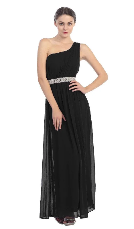 Elegant Women’s Clothing Eureka Fashion - 1924 Asymmetrical Neck Flowing Chiffon Gown