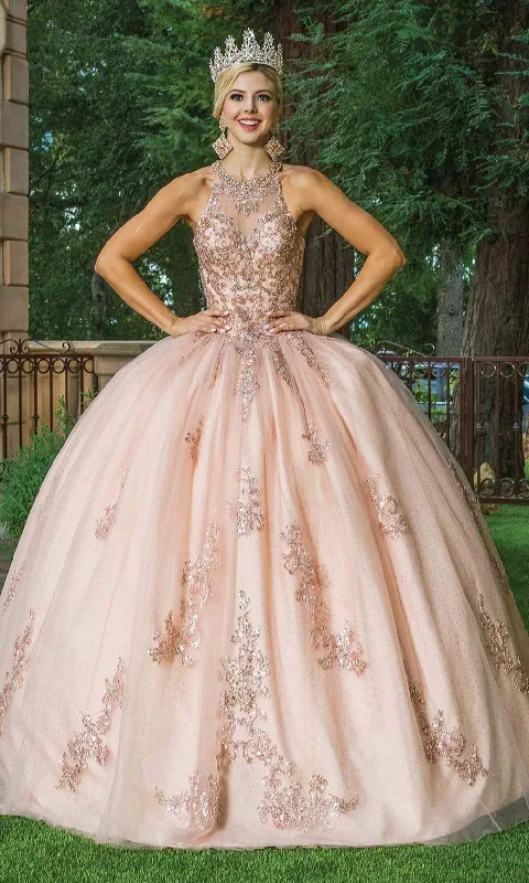 Season Sale Dancing Queen - 1628 Halter Neck Embellished Ballgown