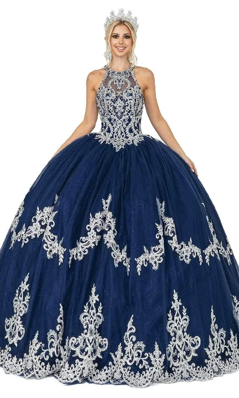 Hot Trends Dancing Queen - 1607 Halter Cutout Corset Ballgown