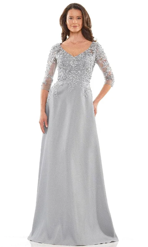 Luxury Fashion Marsoni by Colors MV1174 - Beaded Applique V-Neck Formal Gown