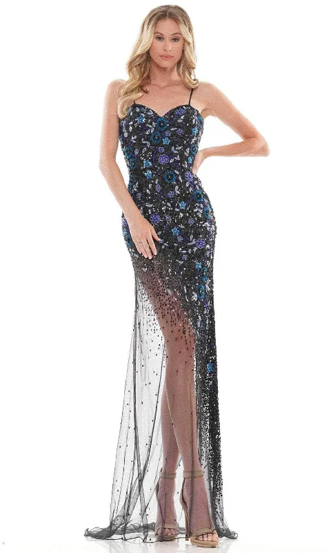 Casual Wear Colors Dress K121 - Fully Sequined Sweetheart Long Gown