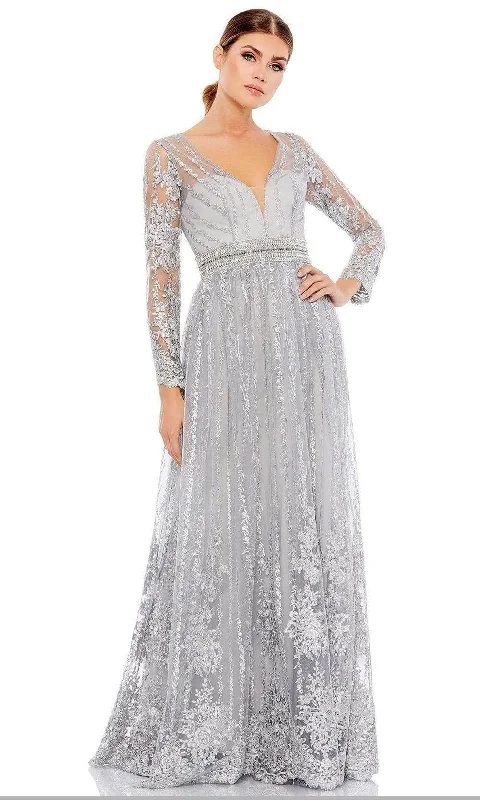 Style Redefined Mac Duggal 66591 - Sheer Sleeve A-Line Formal Gown