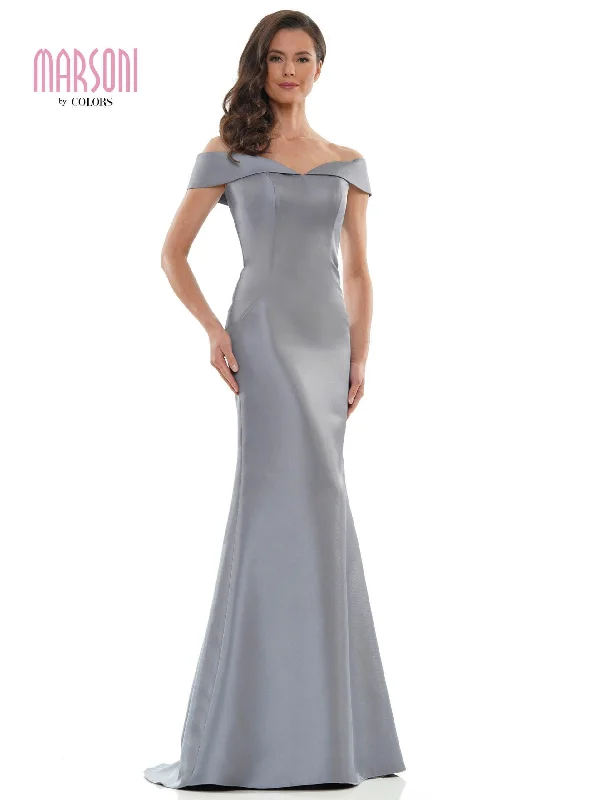 Best Boutiques Online Marsoni Off Shoulder Satin Long Evening Gown 1153