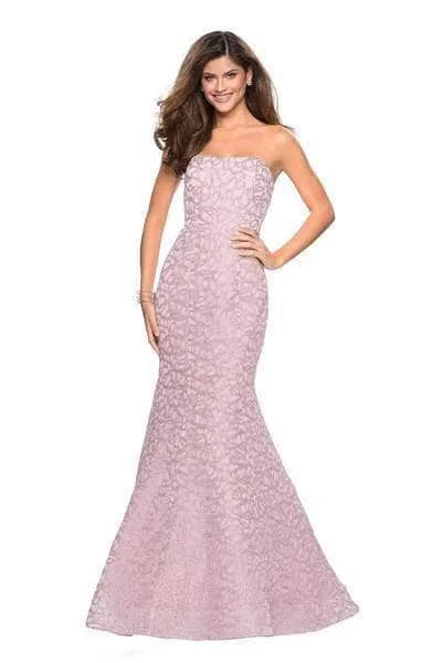 Seasonal Fashion La Femme - Sweetheart Lace Evening Gown 27267SC - 1 pc Light Pink In Size 4 Available