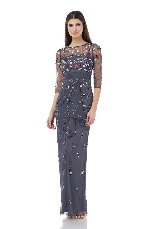 Versatile Women’s Fashion JS Collections Long Formal Floral Beaded Gown 867092