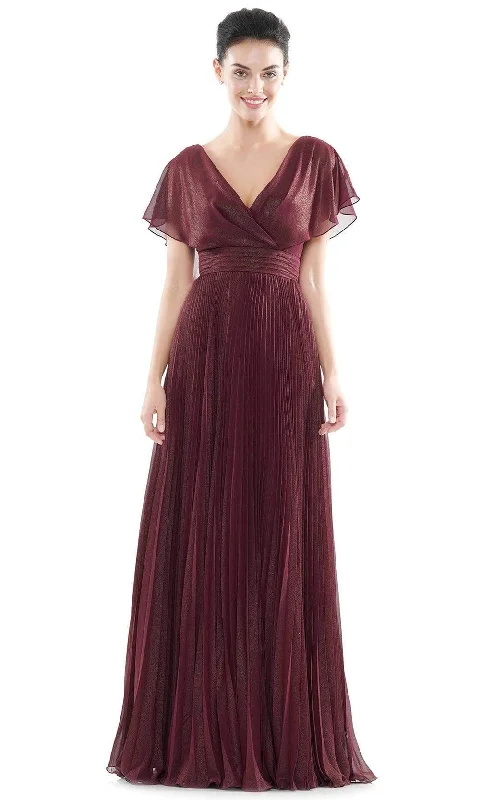 Affordable Online Boutique Marsoni by Colors - Flutter Sleeve Pleated Chiffon Gown MV1072