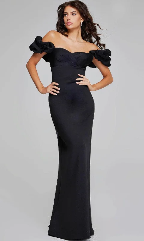 Edgy Fashion Jovani 41084 - Ruffle Sleeve Evening Gown