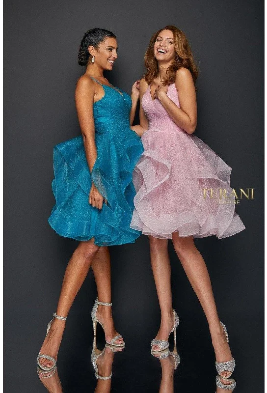 Weekend Exclusive Terani Couture 1821H7770 Pleated Bodice Short Prom Dress