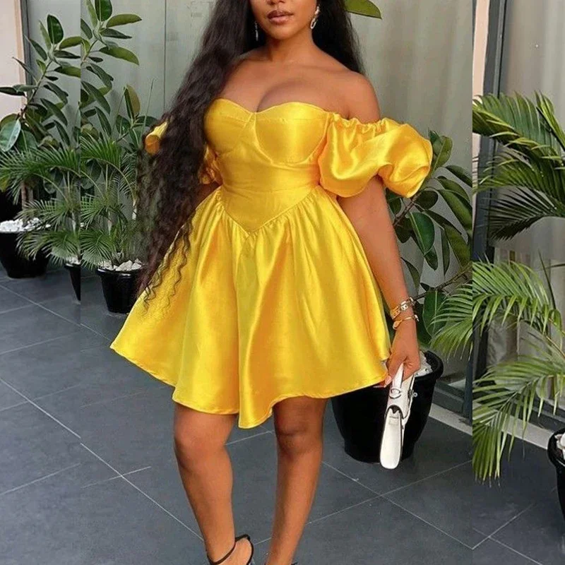 Get The Latest Trends Africa Short Prom Dresses Off Shoulder A Line Little Dress Birthday Party Gowns Girls Homecoming Cocktail Dress Customized