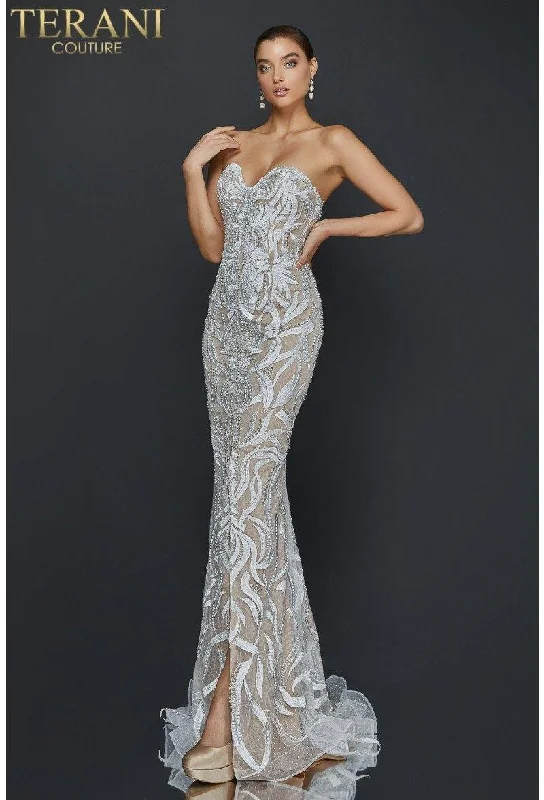 Sophisticated Outfits Terani Couture 2011P1067 Strapless Embroidered Prom Dress