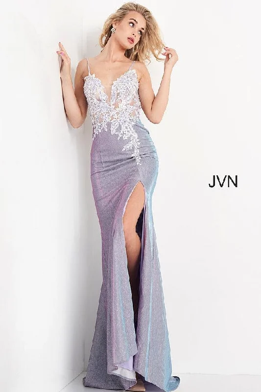 Women's Clothes Online Shopping Jovani 06454 Embroidered Bodice Formal Long Prom Dress