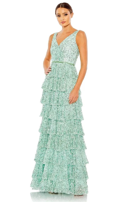 Women's Urban Fashion Mac Duggal 5627 - Sequined Ruffle Tiered Prom Gown