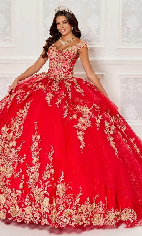 Vibrant Femme Fashion Princesa by Ariana Vara PR30119 - V-Neck Embellished Ballgown