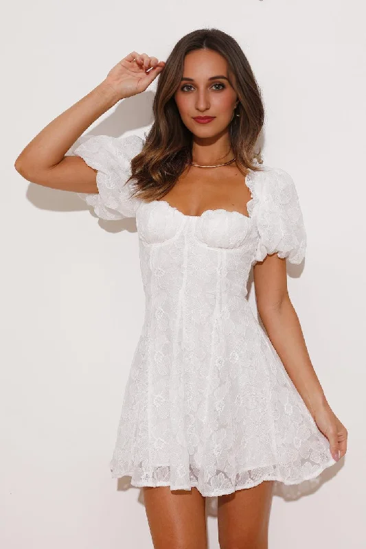 Trendy New Clothes Style Mission Mesh Mini Dress White