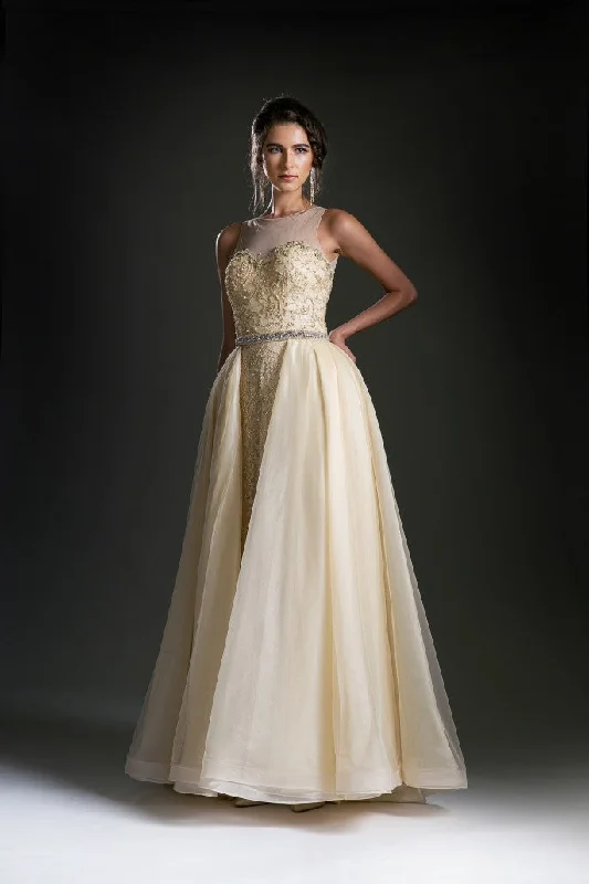 Chic & Cozy Collection Cinderella Divine 5265 - Tulle Overskirt Beaded Ballgown