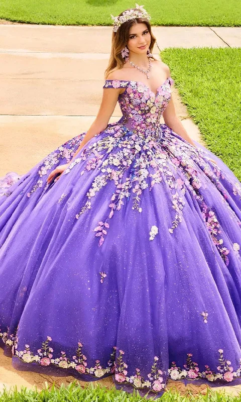 Seasonal Sale Princesa by Ariana Vara PR30155 - Lace-Up Tie Off-Shoulder Prom Gown