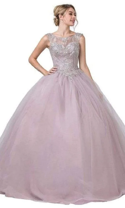 Online Shopping Boutiques Aspeed Design - L2258 Illusion Bateau Beaded Ball Gown