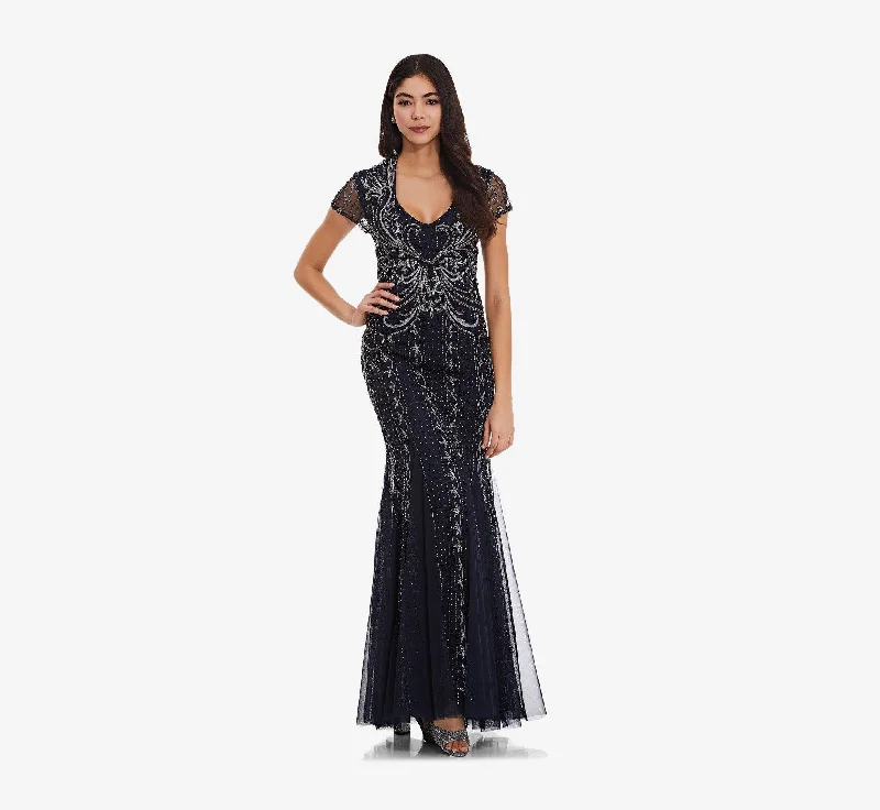 Modern Women’s Apparel Adrianna Papell AP1E207147 Long Formal Beaded Dress